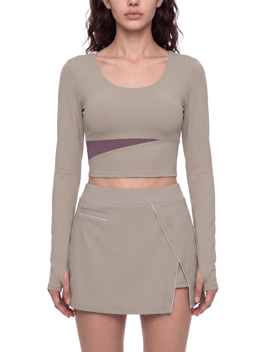 W | panelled yoga long sleeve