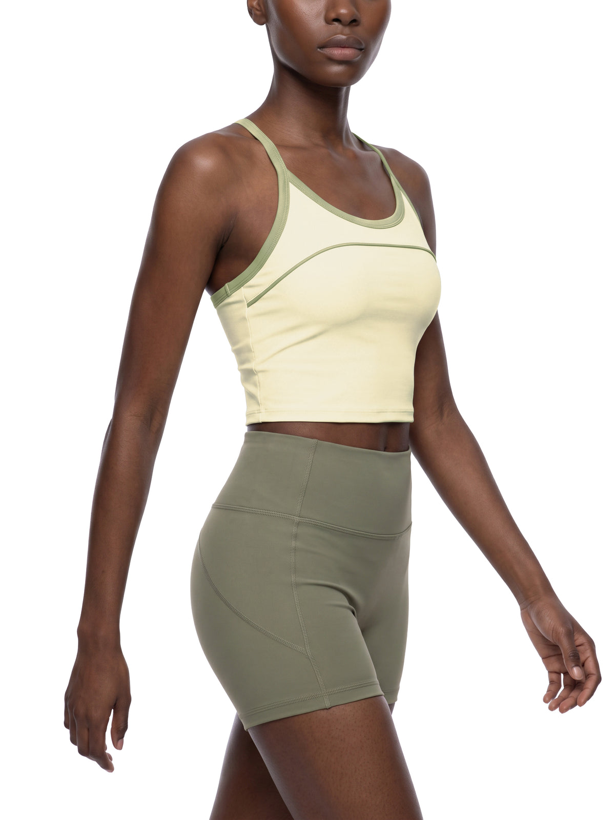 W | piping yoga tank top