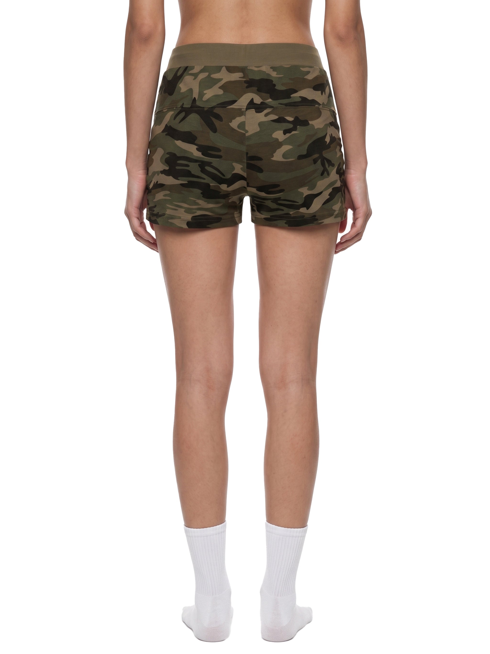 W | slim camo shorts