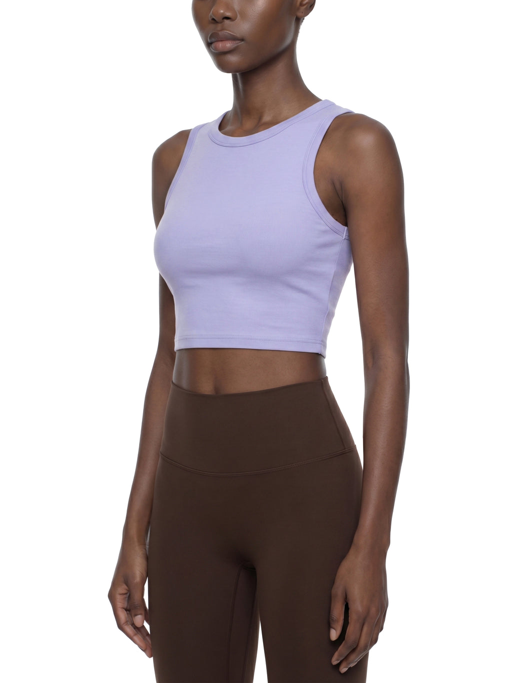 W | tight crewneck crop tank top