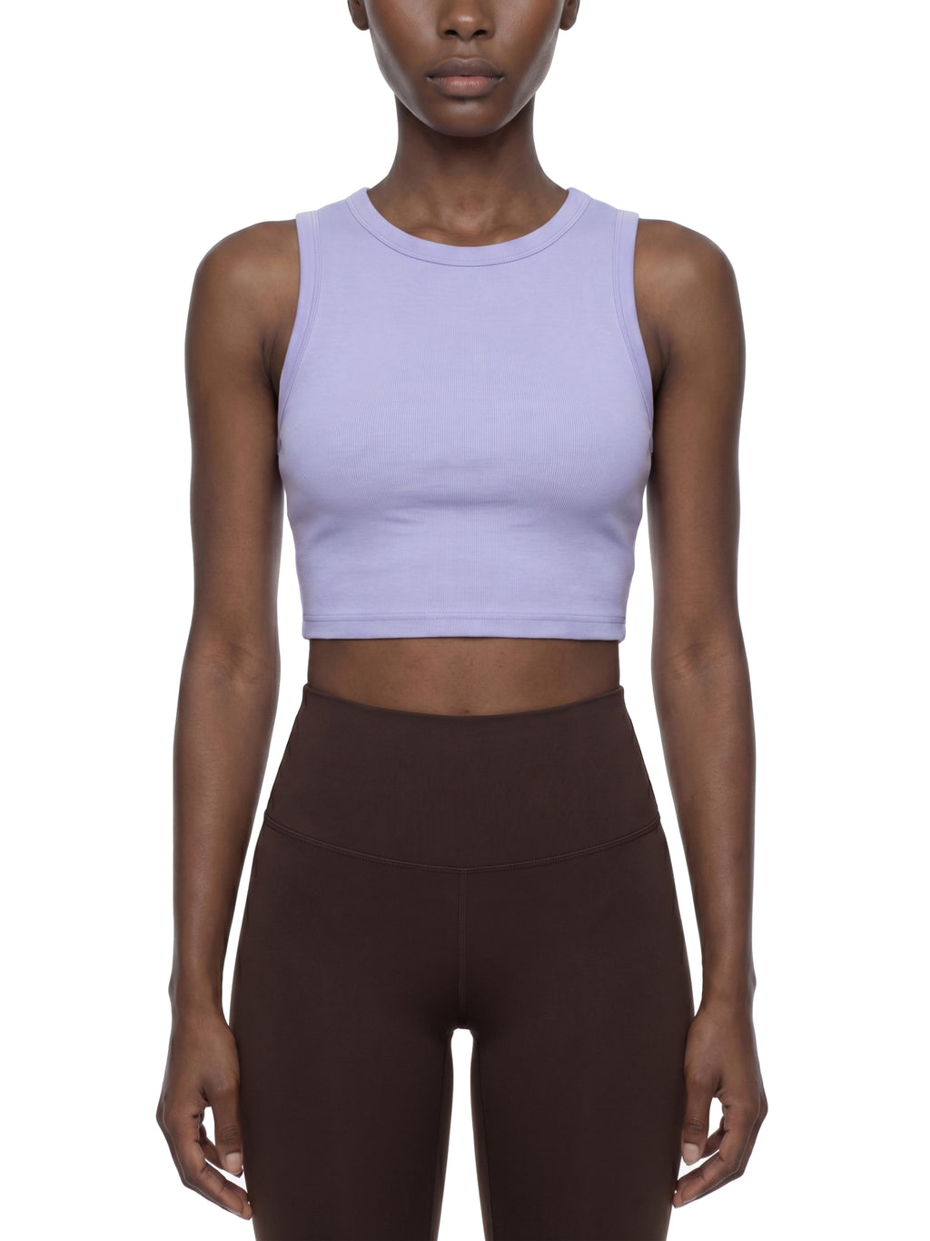 W | tight crewneck crop tank top