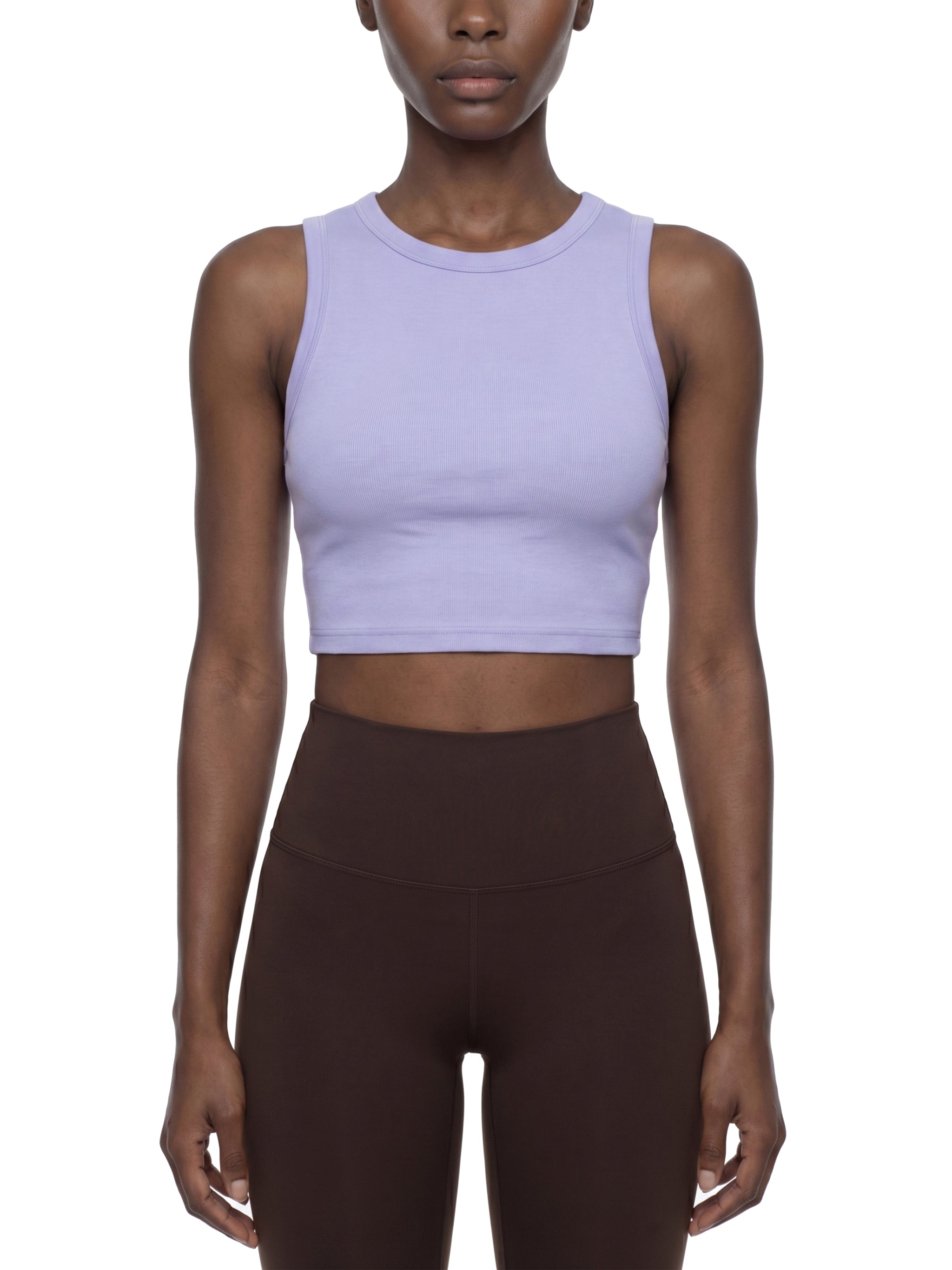W | tight crewneck crop tank top