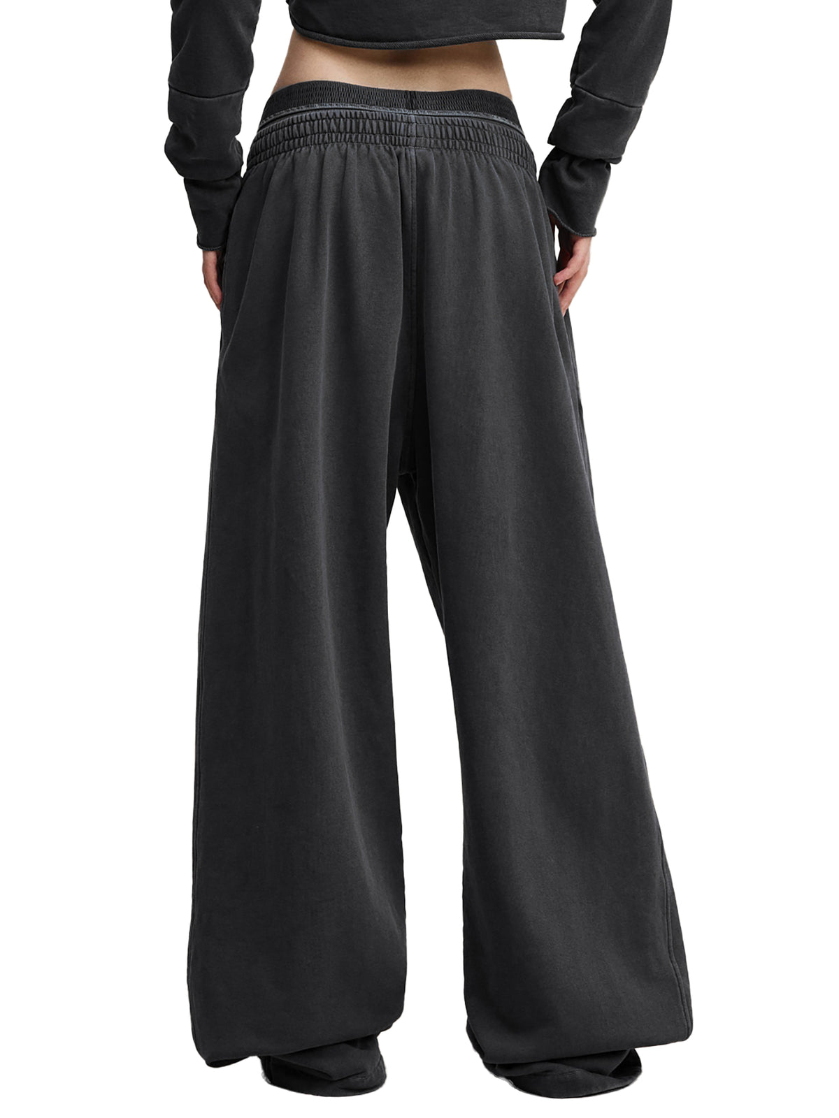 W | vintage washed double-waist pants