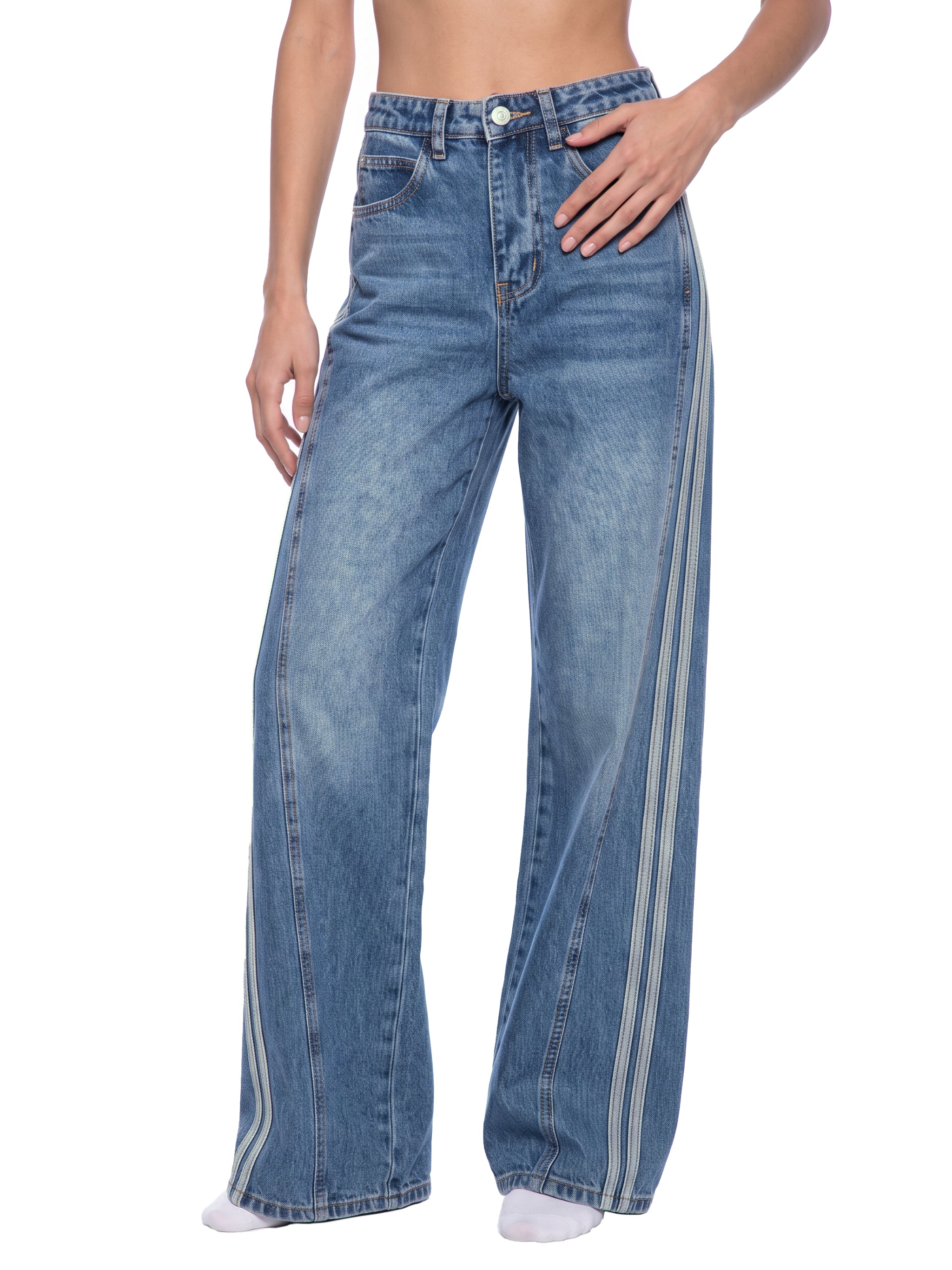 W | wide leg denim jeans