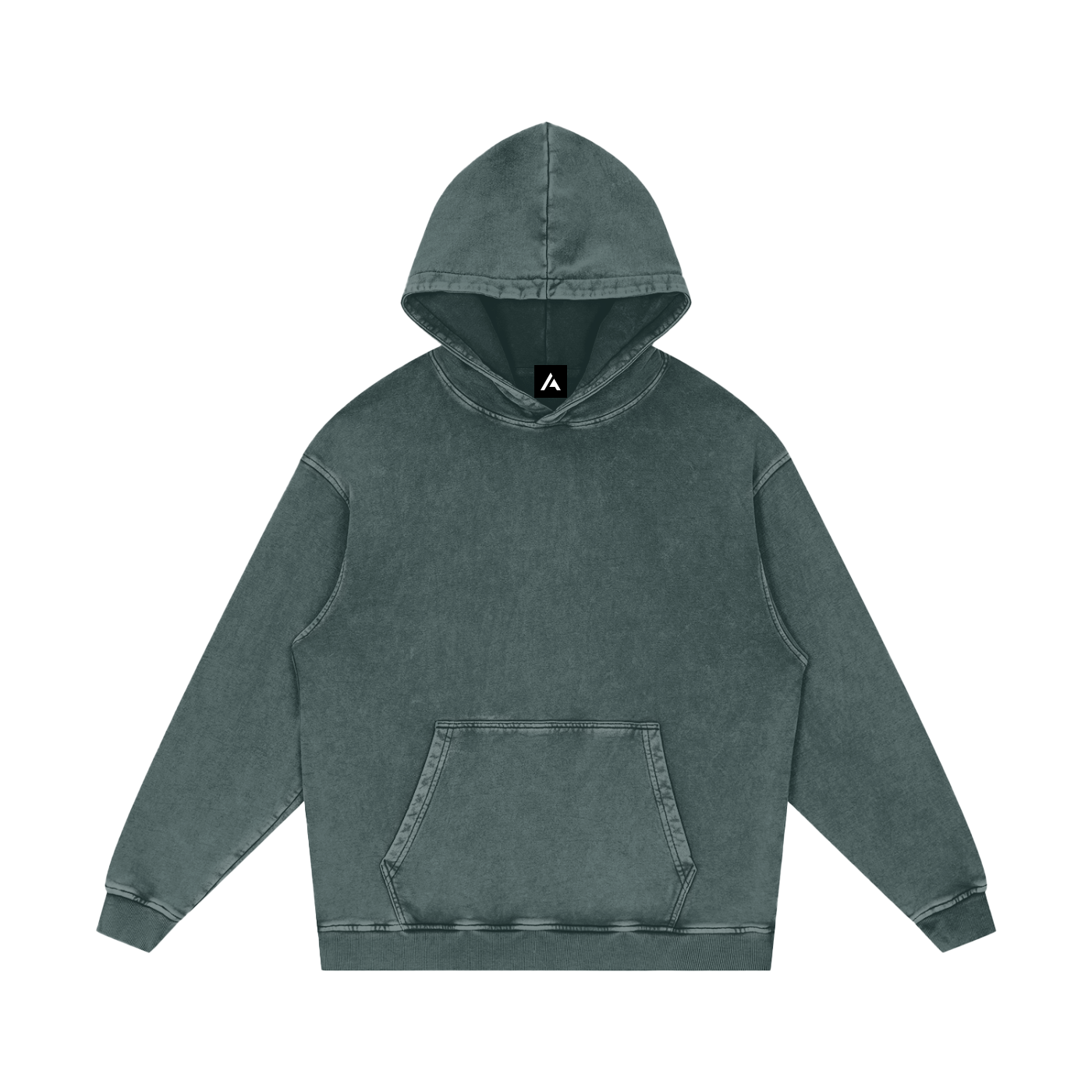 M | SNOW WASHED LOOSE COTTON HOODIE | no logo - Arcadia Apparel