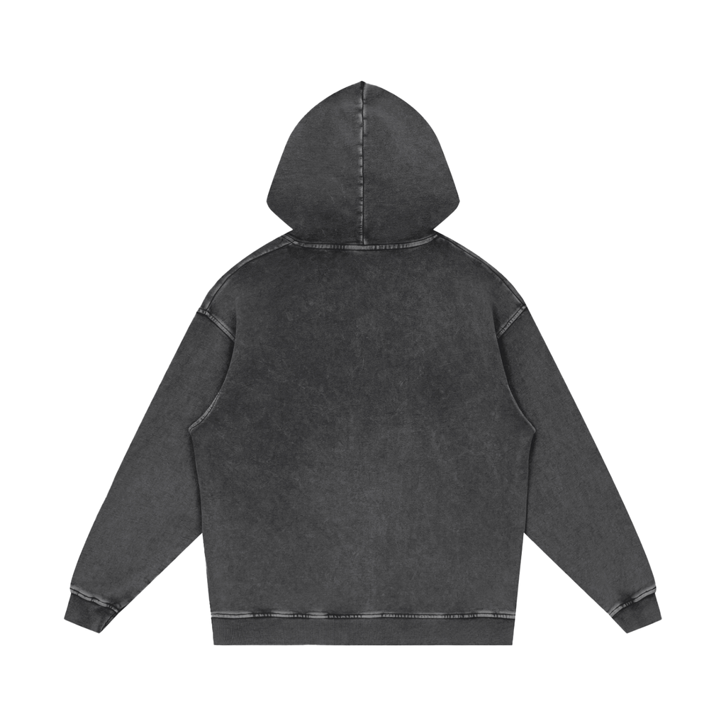 M | SNOW WASHED LOOSE COTTON HOODIE | no logo - Arcadia Apparel