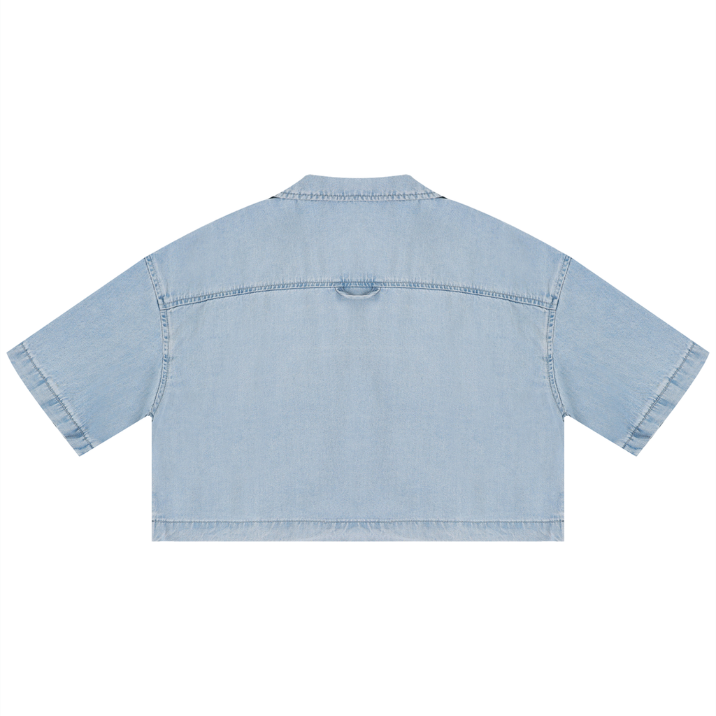 all,arcaprl,vintage,wash,boxy,cropped ,shirt,women's,upper body,100% lyocell