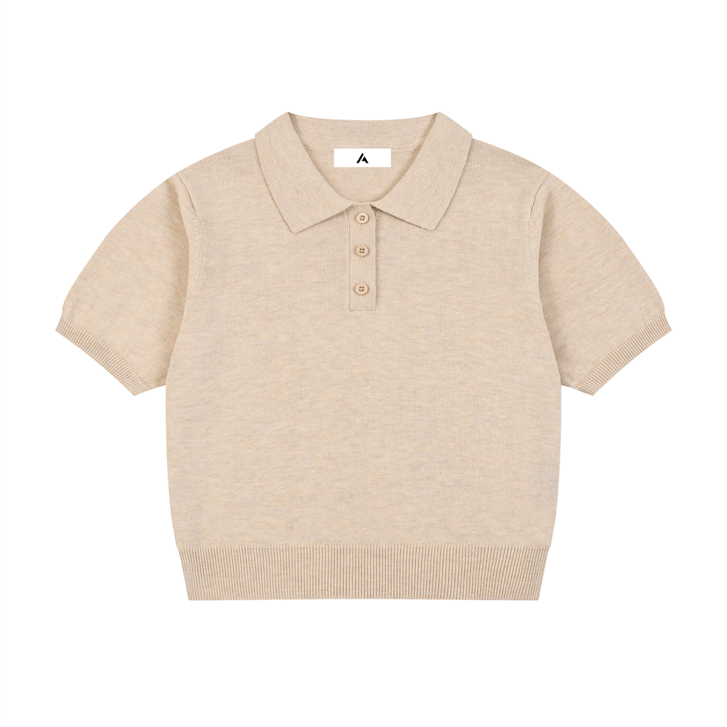 all,arcaprl,womens,women,womans,woman,knit,cotton,polo,shirt,upper,body,half,button,boxy