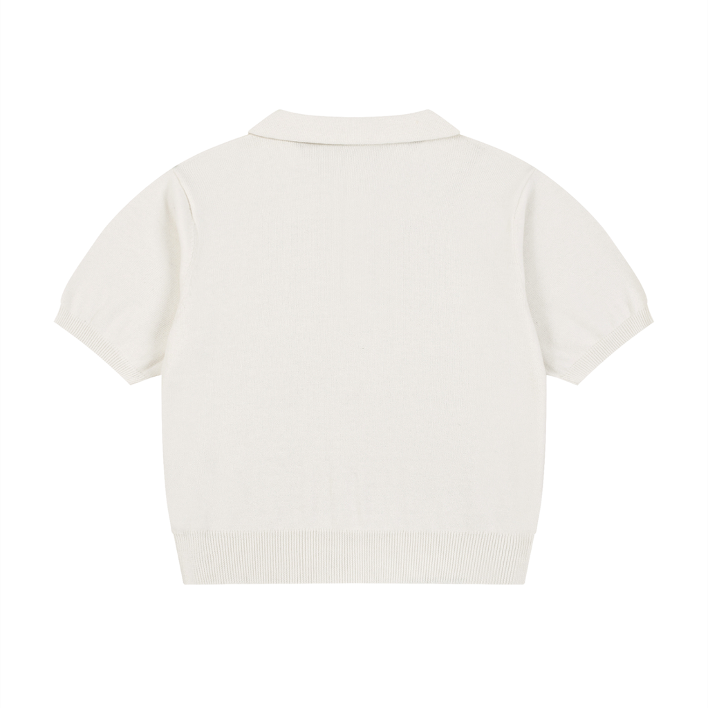 all,arcaprl,womens,women,womans,woman,knit,cotton,polo,shirt,upper,body,half,button,boxy