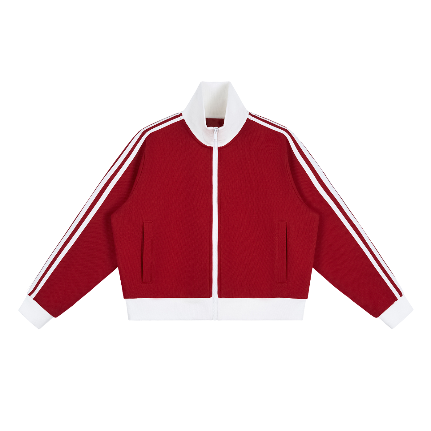 all,arcaprl,arcadia apparel,arcadia,contrast,side stripe,fleece,cropped,track,jacket
