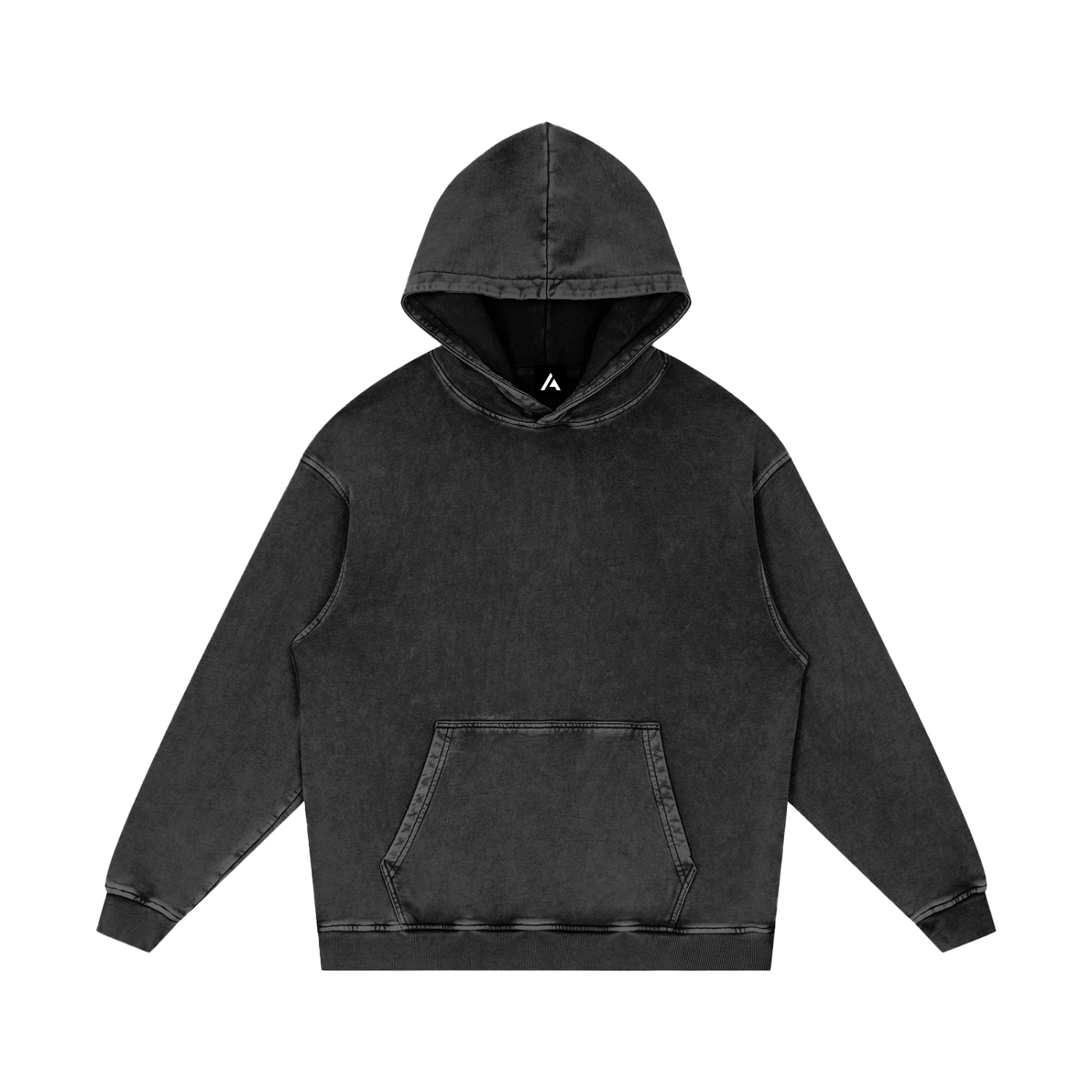 M | SNOW WASHED LOOSE COTTON HOODIE | no logo - Arcadia Apparel