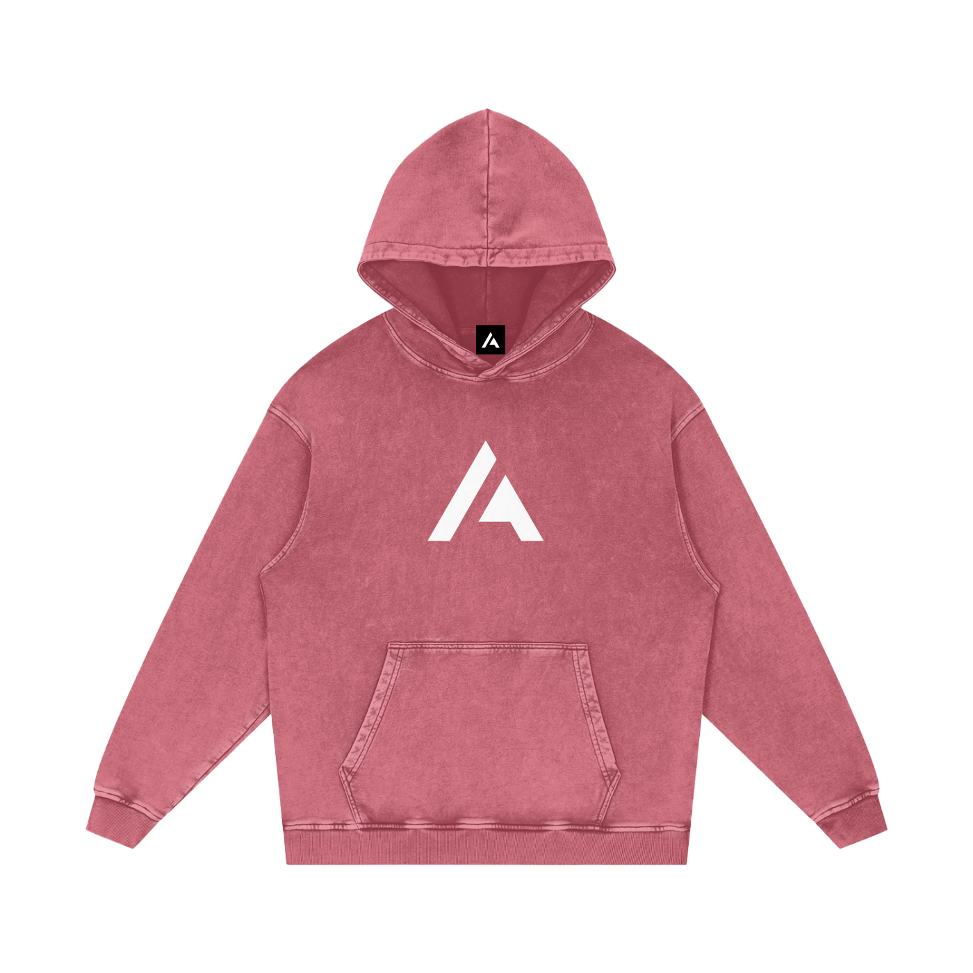 M | SNOW WASHED LOOSE COTTON HOODIE | with logo - Arcadia Apparel