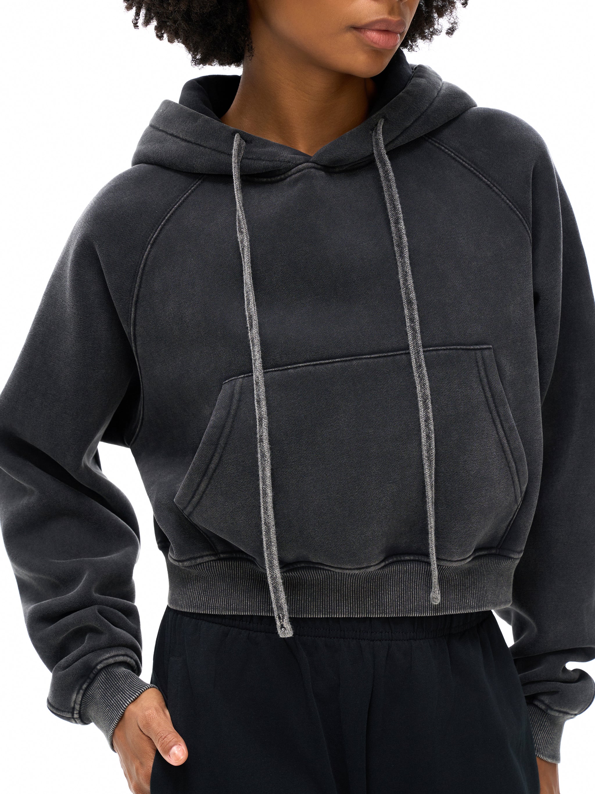 WOMEN'S SNOW WASHED HOODIE | cropped - Arcadia Apparel