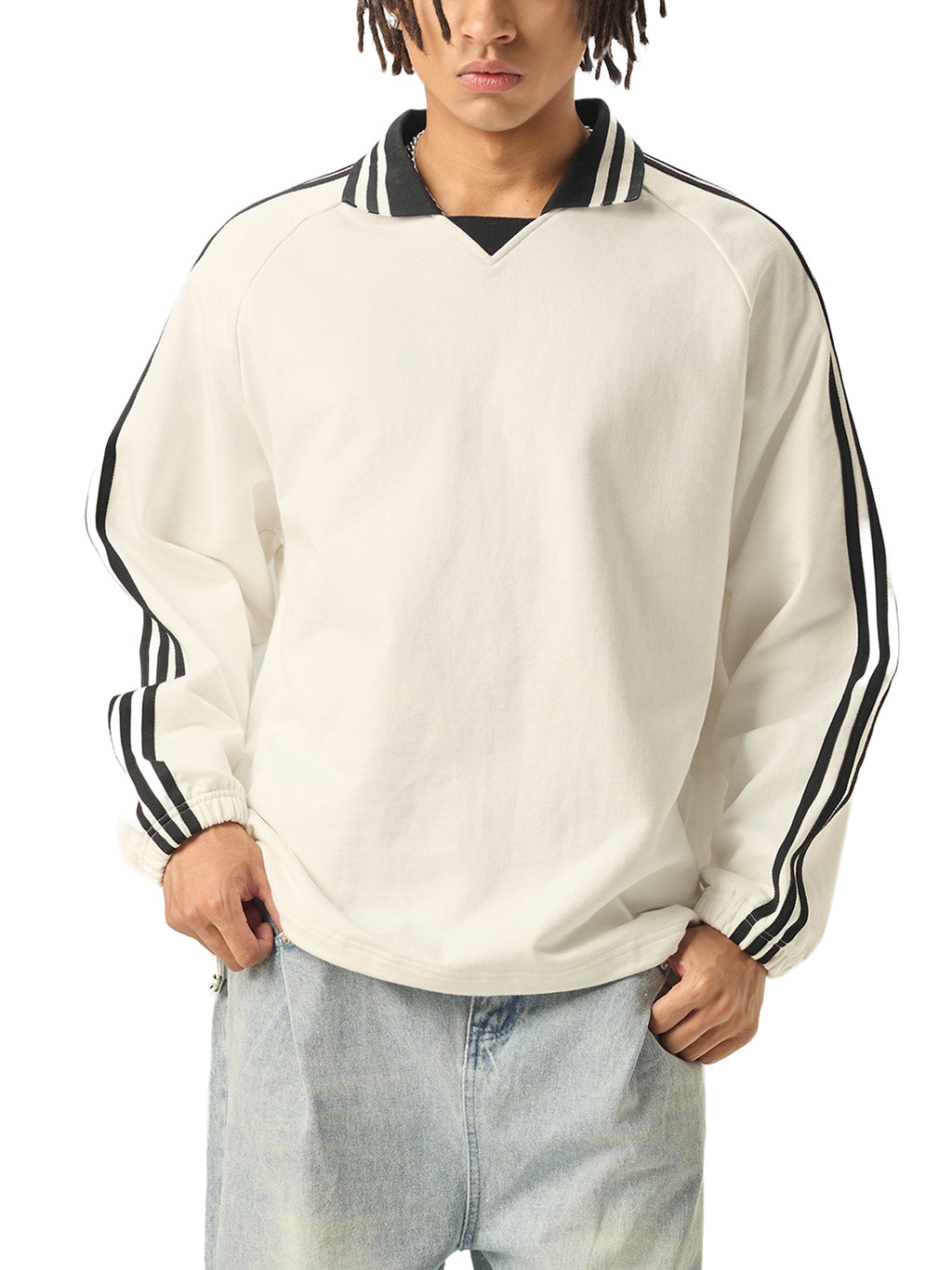 sweatshirt,collar,all,math,striped,men,mens,men's,lapel,contrast