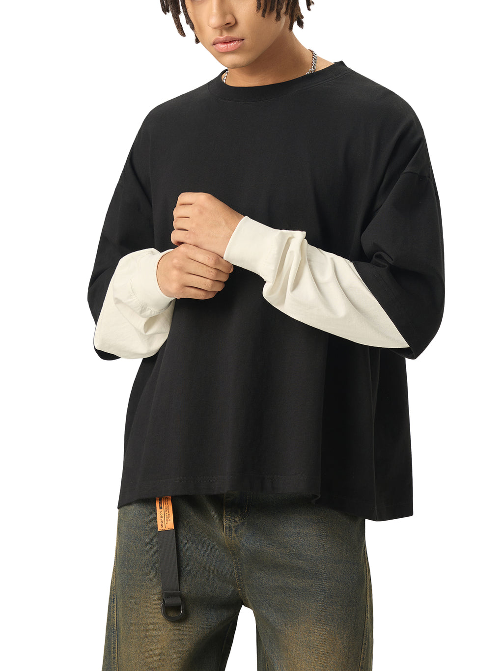 all,arcaprl,arcadia apparel,arcadia,layered,contrast sleeve,cotton,t-shirt,tee,one-size