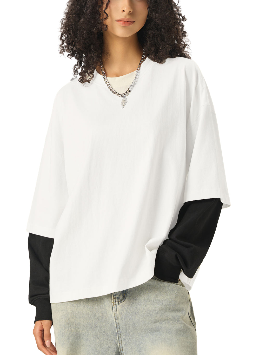all,arcaprl,arcadia apparel,arcadia,layered,contrast sleeve,cotton,t-shirt,tee,one-size