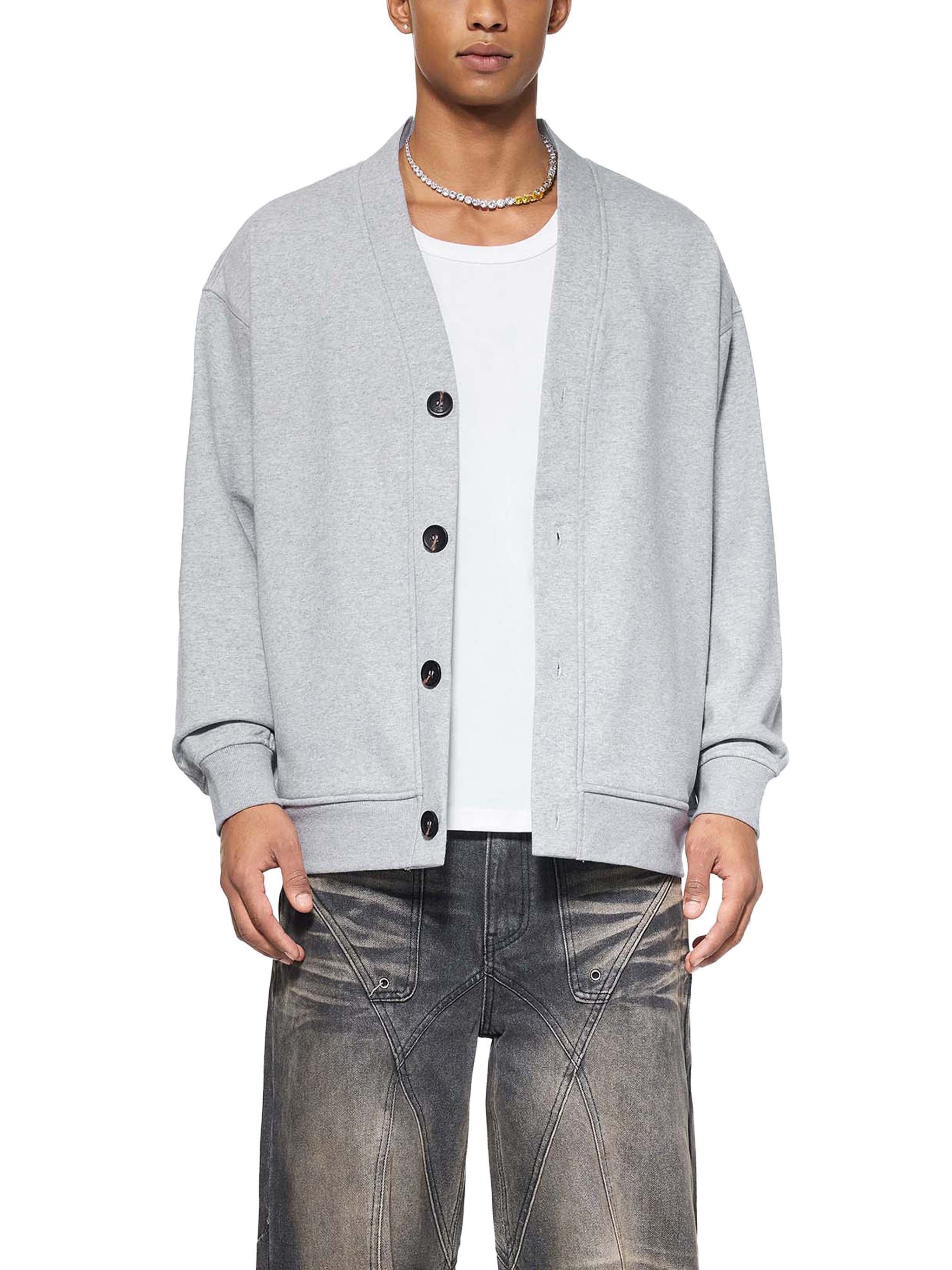 M | essential heavyweight sweat cardigan - Arcadia Apparel