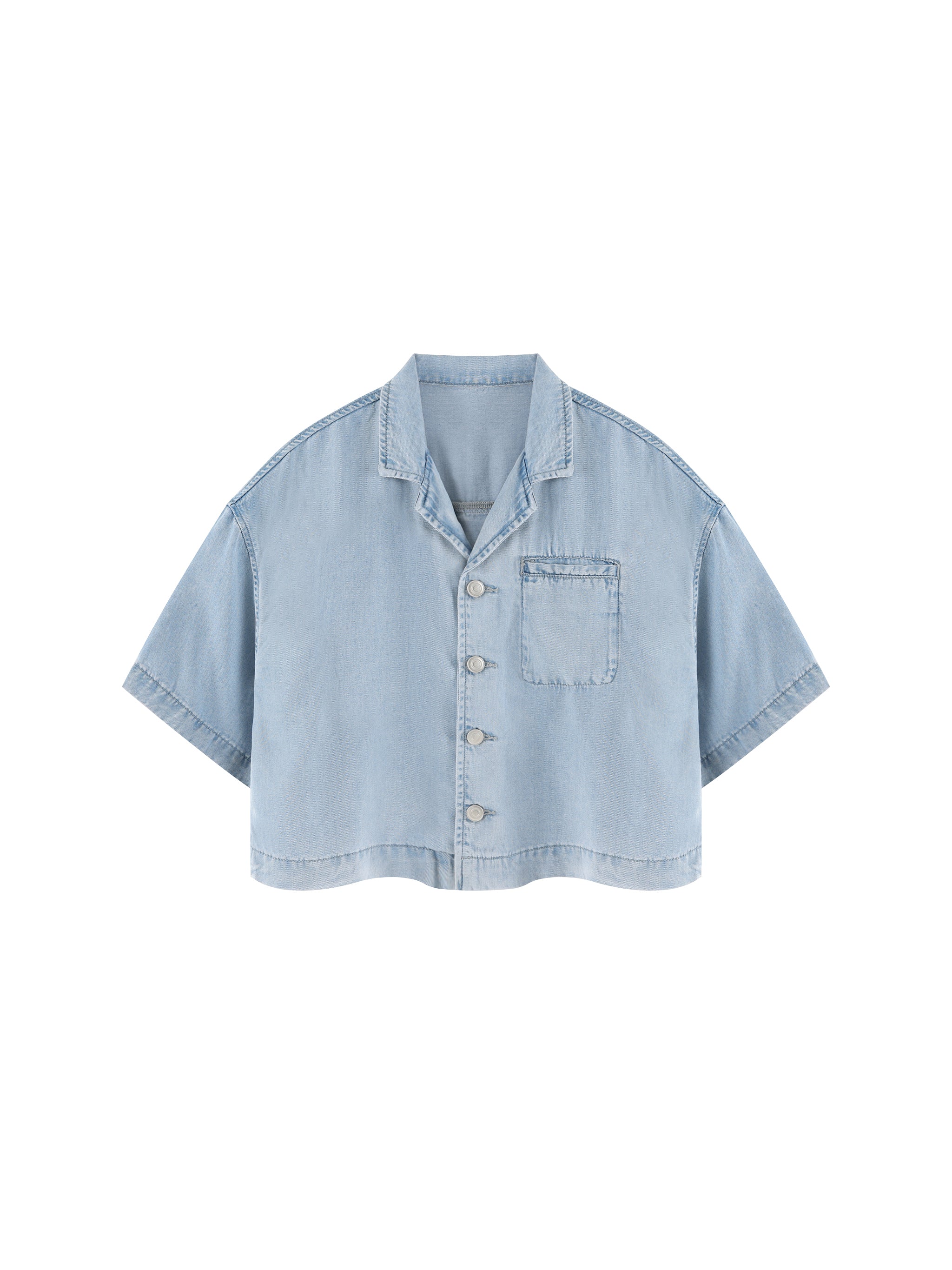 all,arcaprl,vintage,wash,boxy,cropped ,shirt,women's,upper body,100% lyocell