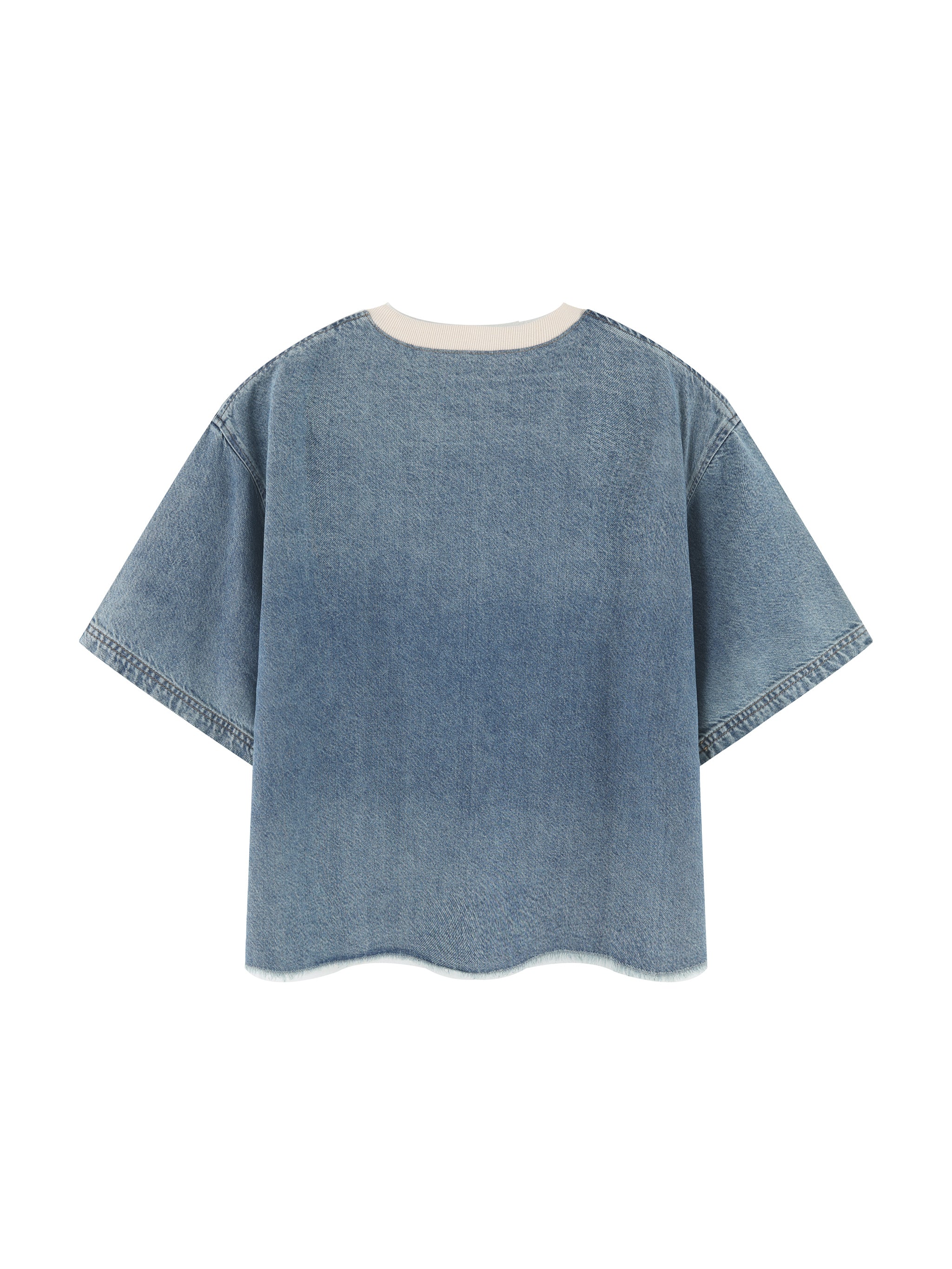 all,arcaprl,one-size,upper body,vintage,wash,boxy,raw-hem,denim,t-shirt