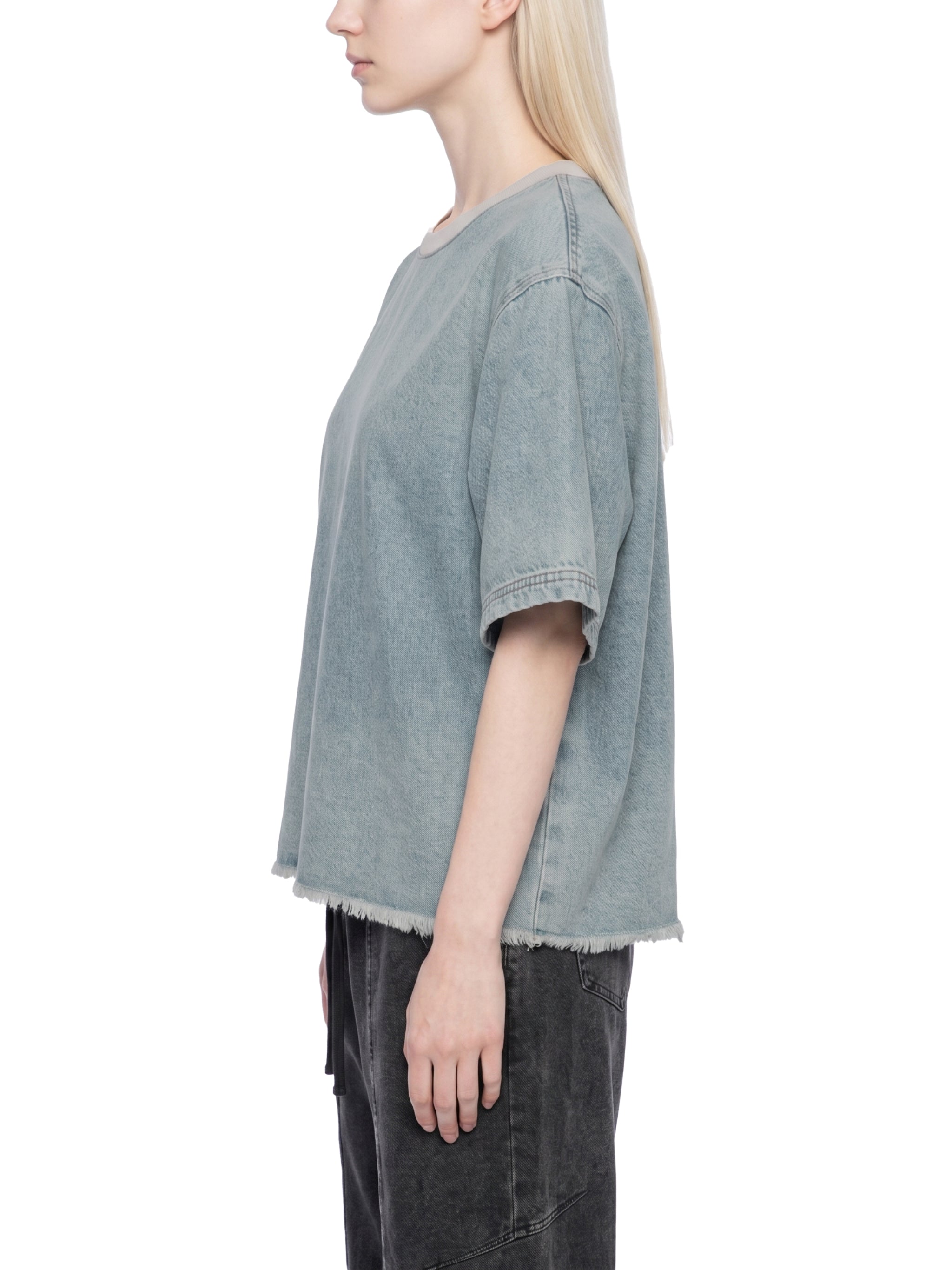 all,arcaprl,one-size,upper body,vintage,wash,boxy,raw-hem,denim,t-shirt