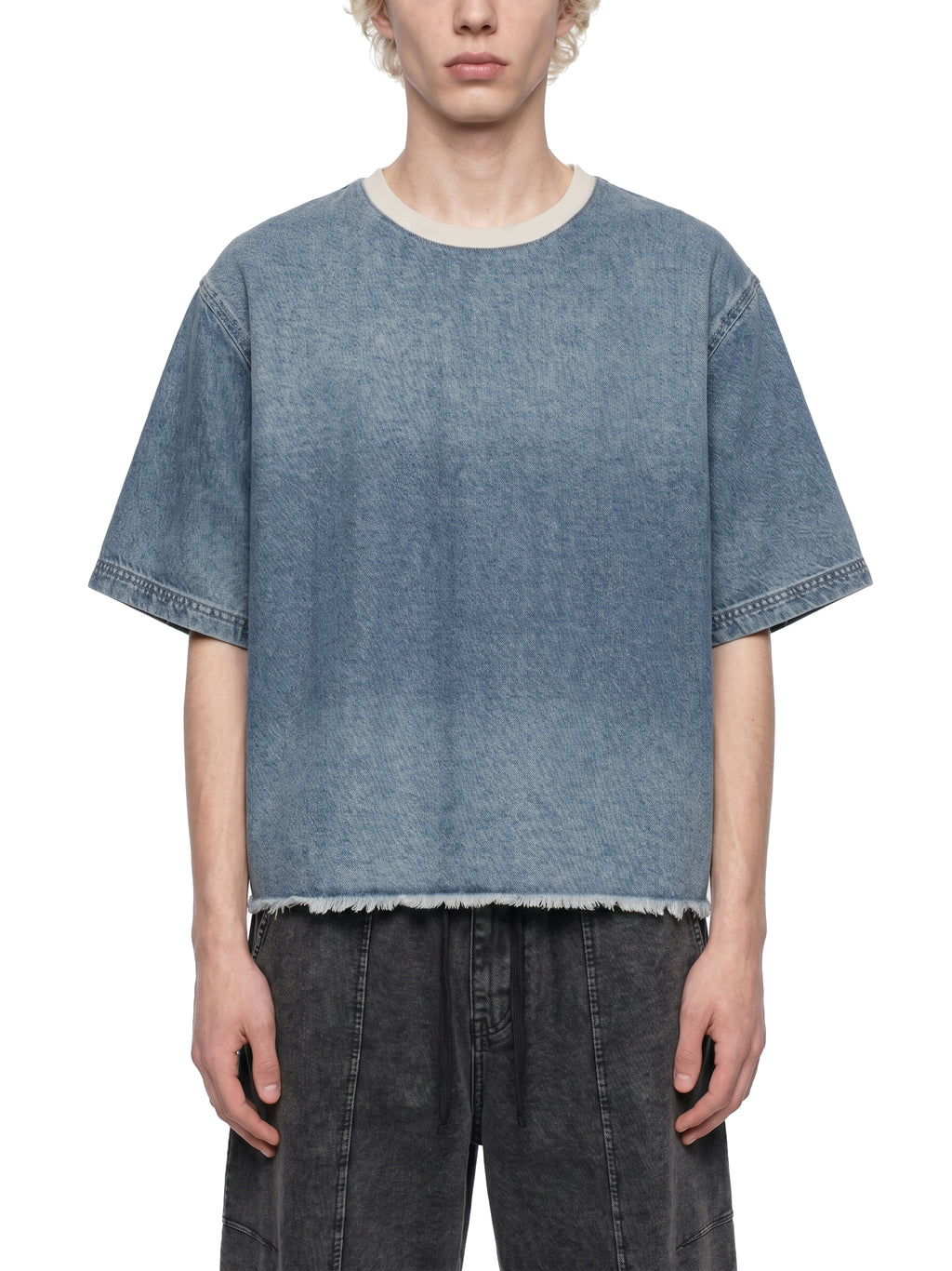 all,arcaprl,one-size,upper body,vintage,wash,boxy,raw-hem,denim,t-shirt