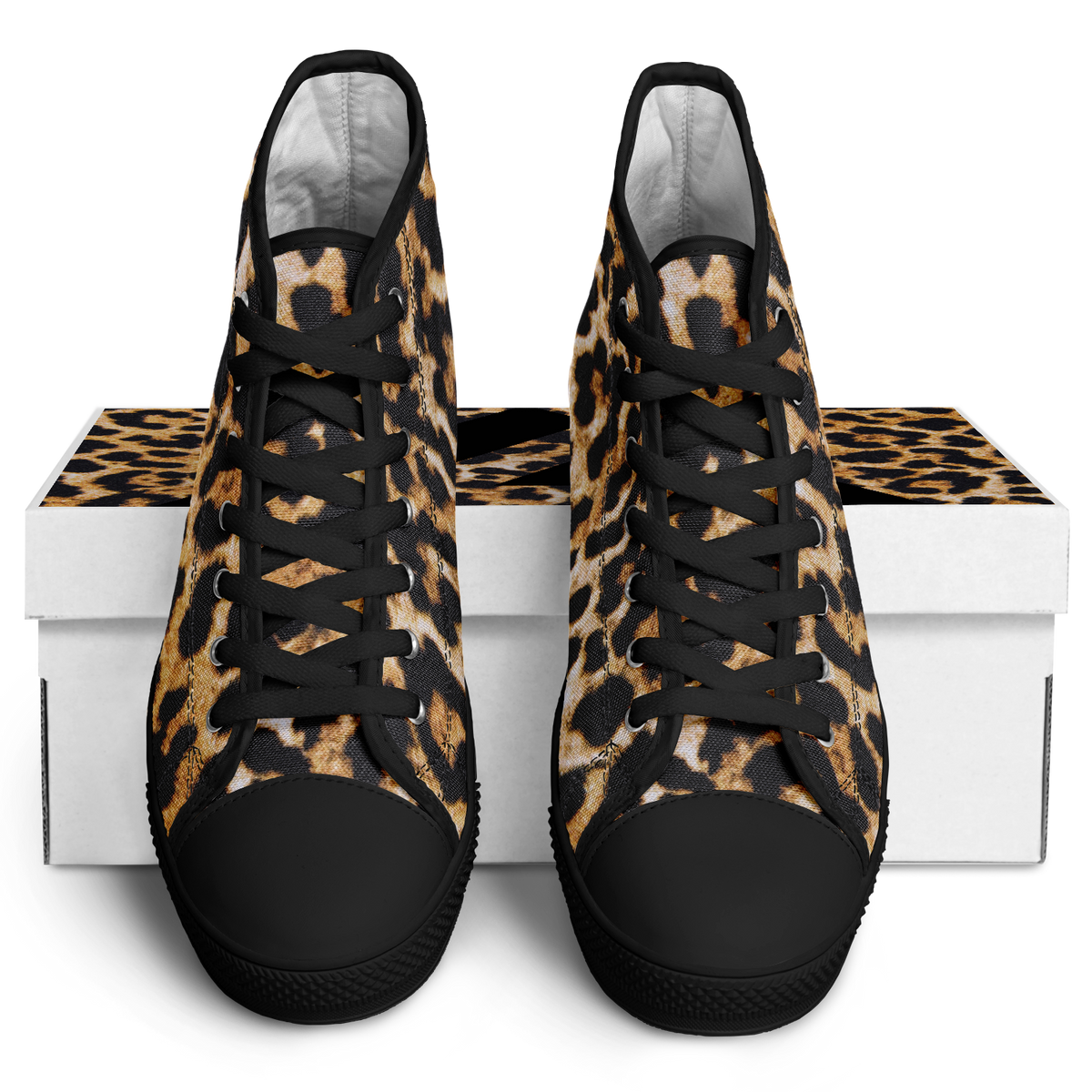 SNE4K | high top | leopard print | black details - Arcadia Apparel
