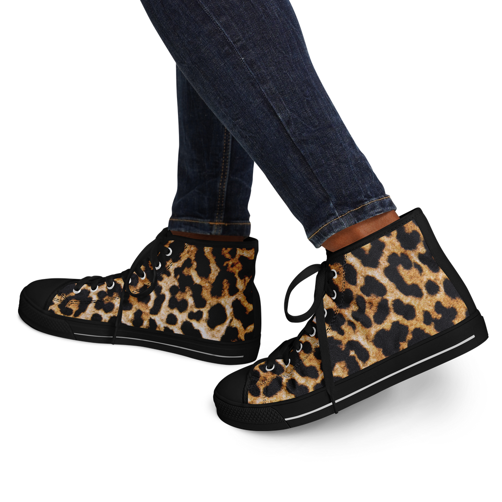 SNE4K | high top | leopard print | black details - Arcadia Apparel