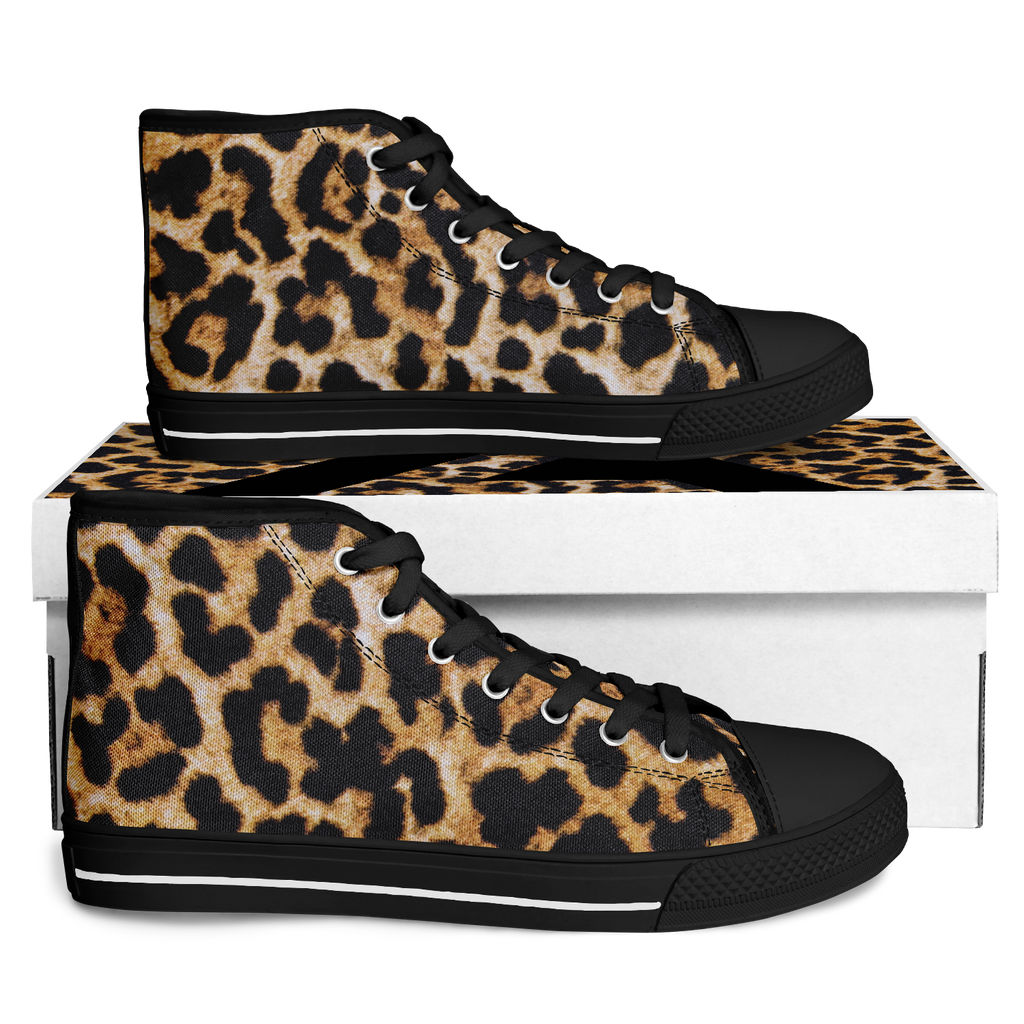 SNE4K | high top | leopard print | black details - Arcadia Apparel