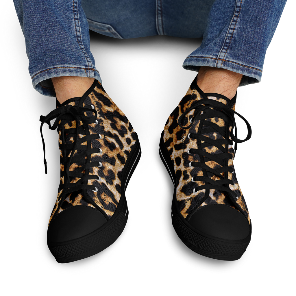 SNE4K | high top | leopard print | black details - Arcadia Apparel