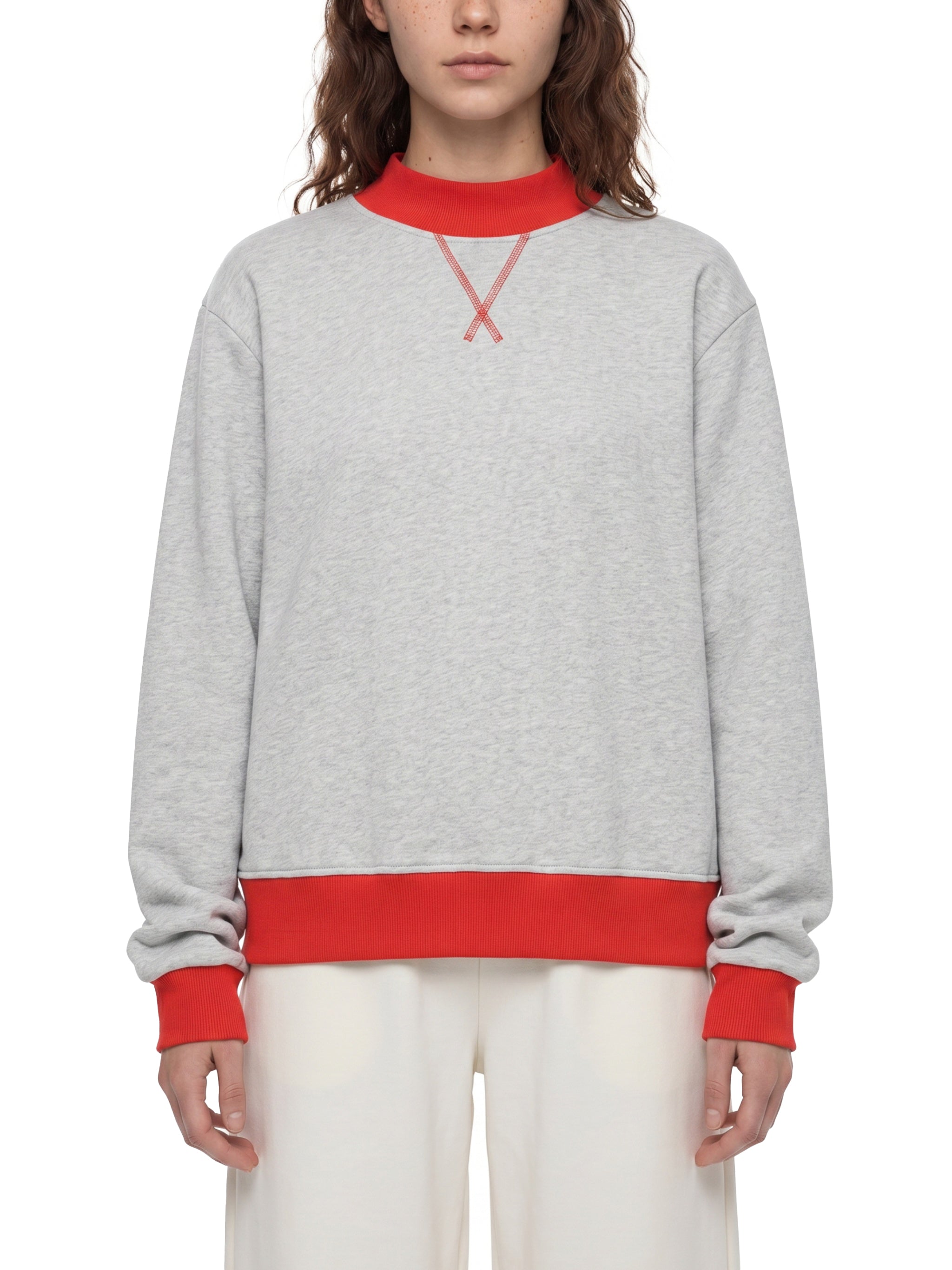 W | mock neck crewneck sweatshirt